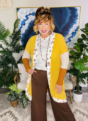Golden Girl Waffle Cardigan - OT200YE