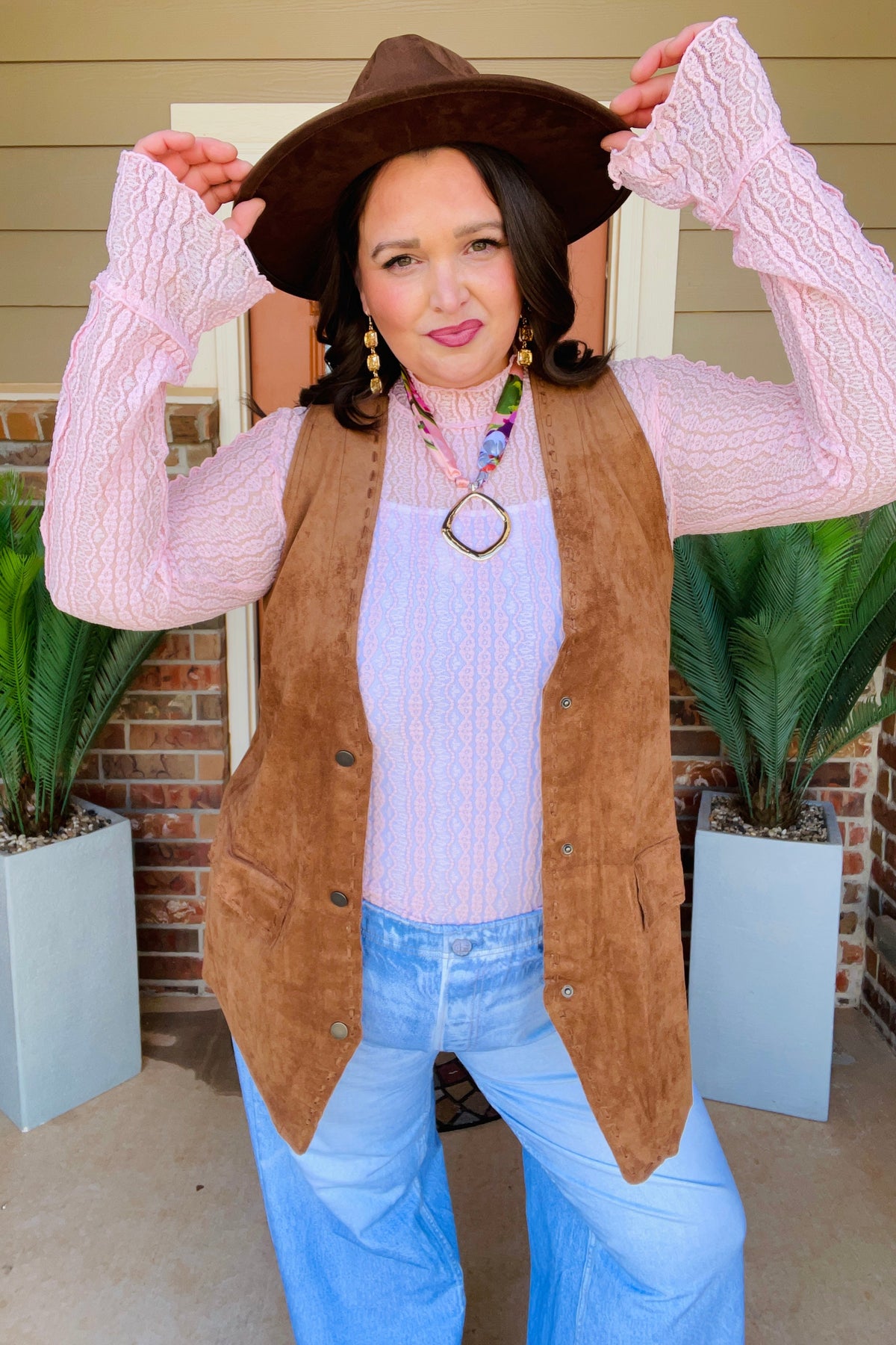Beauty In The Lace Pink Sheer Lace Top
