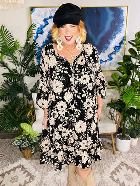 Timeless Blooms Dress - DR284BK