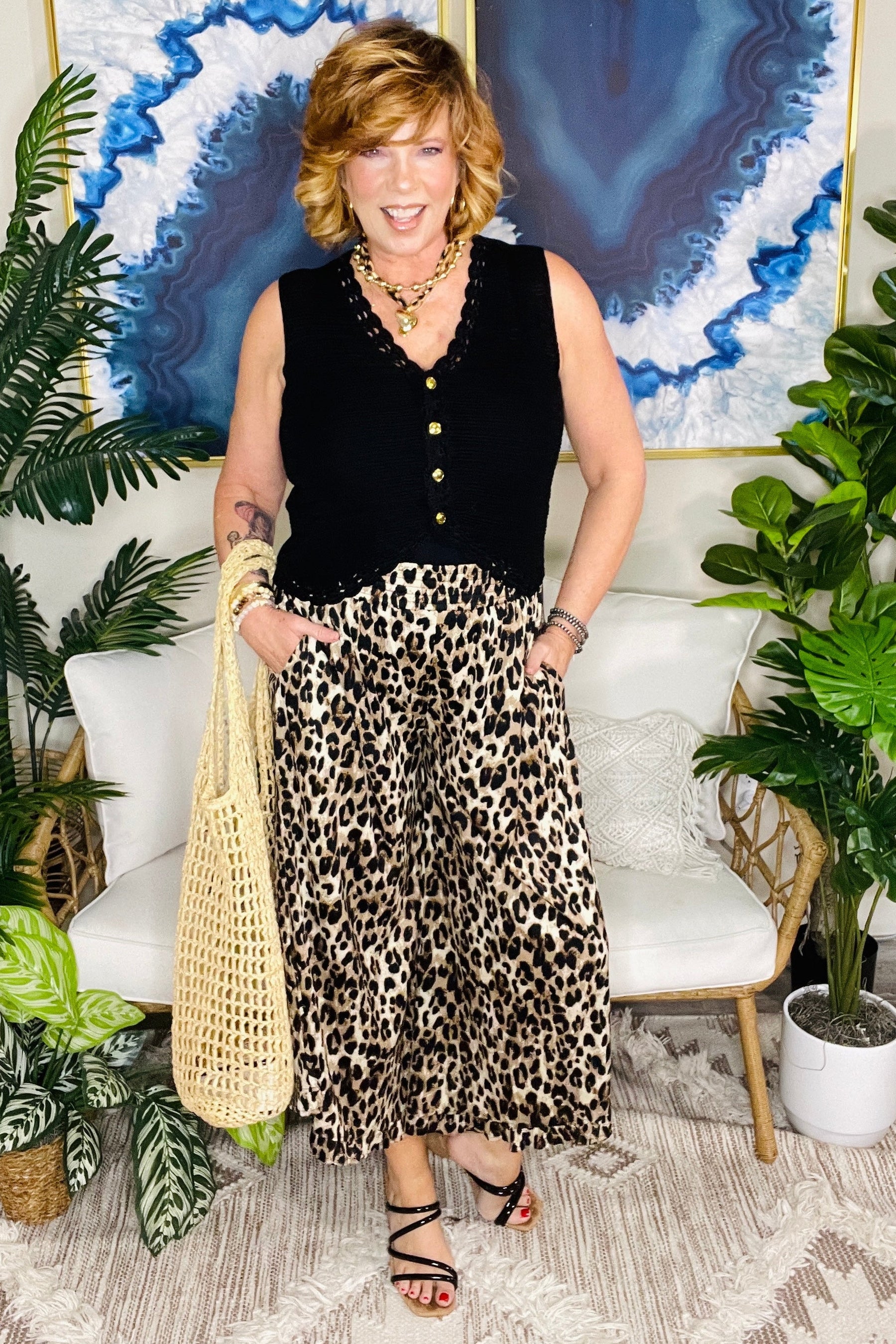 Boho Beachside Beauty Black Top - S749BK