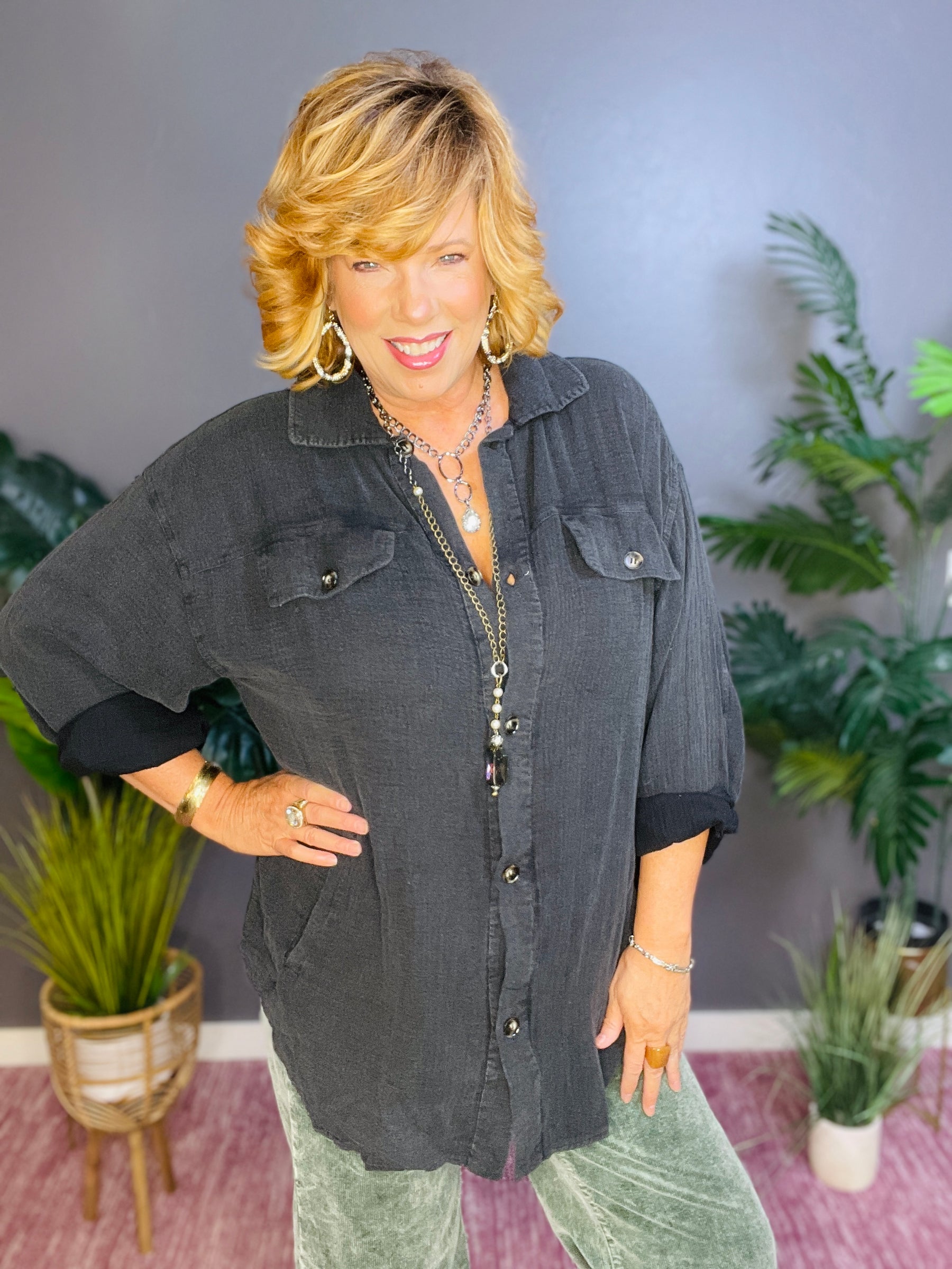 Style Meets Fall Vintage Washed Shacket