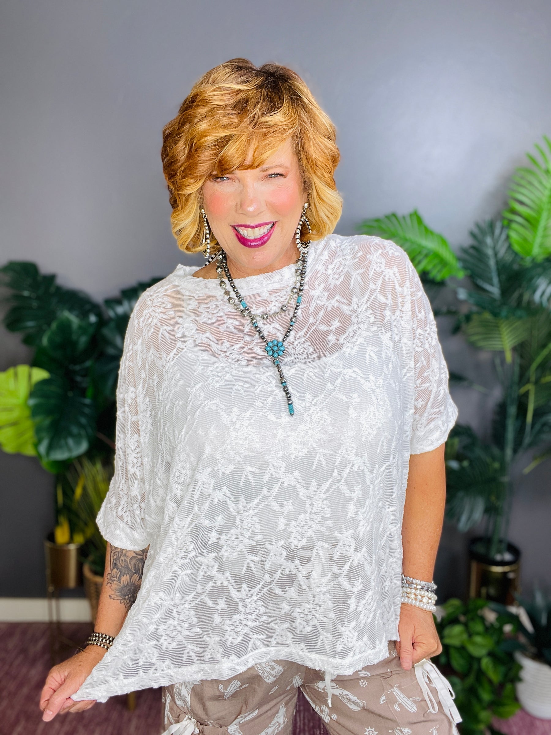 Rebel Romance Floral Lace Sheer Top (2 Colors)