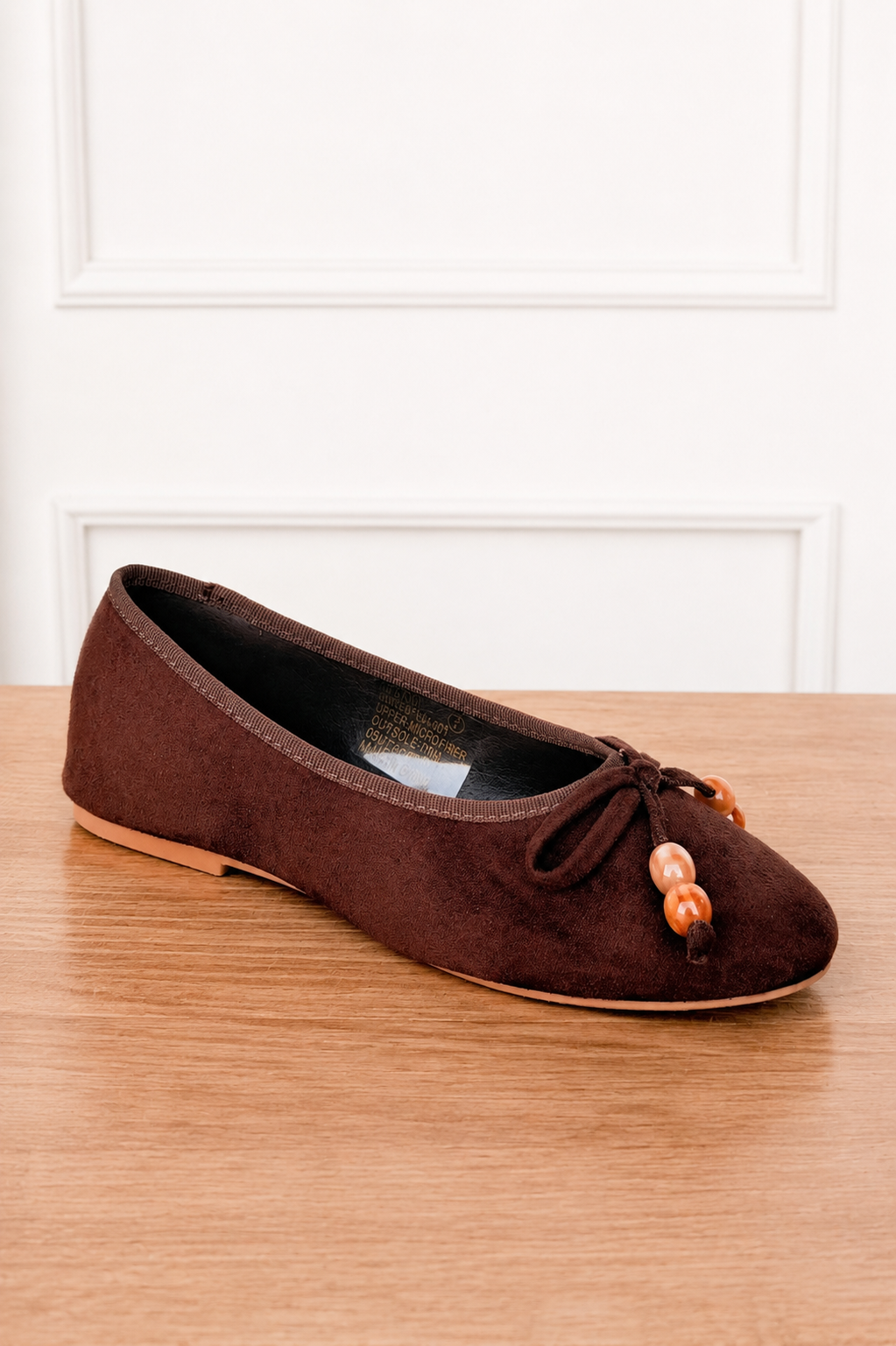 Leilani Beaded Ballet Flat in Chocolate