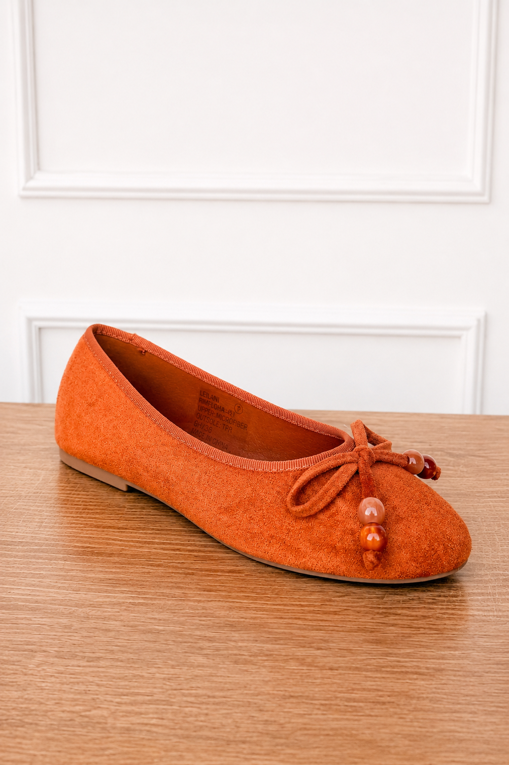 Leilani Beaded Ballet Flat in Tan