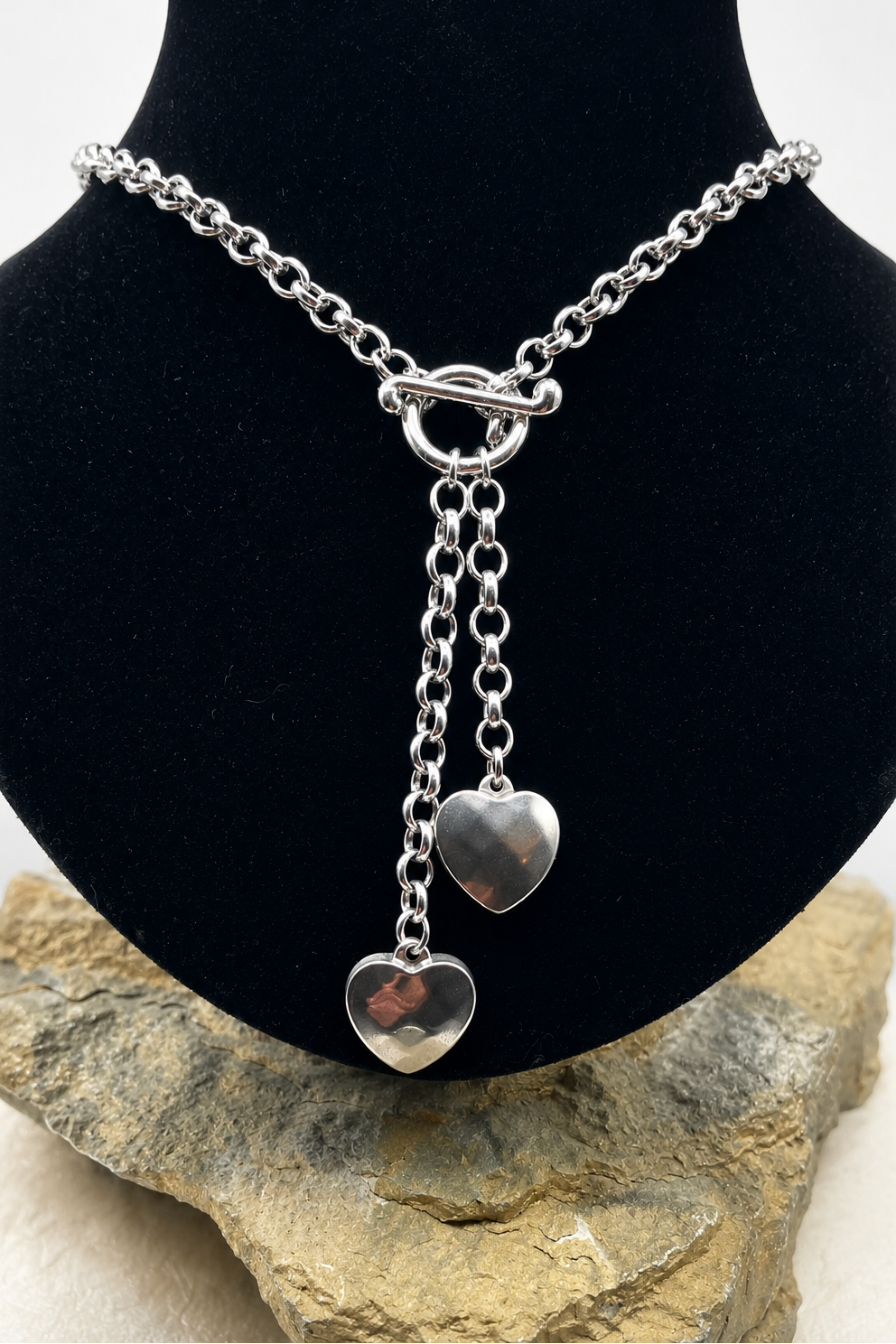 Boho Heart Charm Toggle Necklace - N160HRT