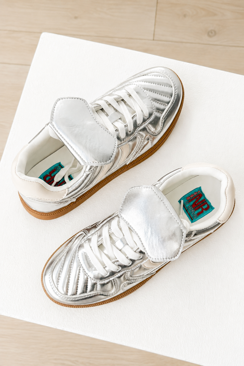 Milan Metallic Sneaker in Silver