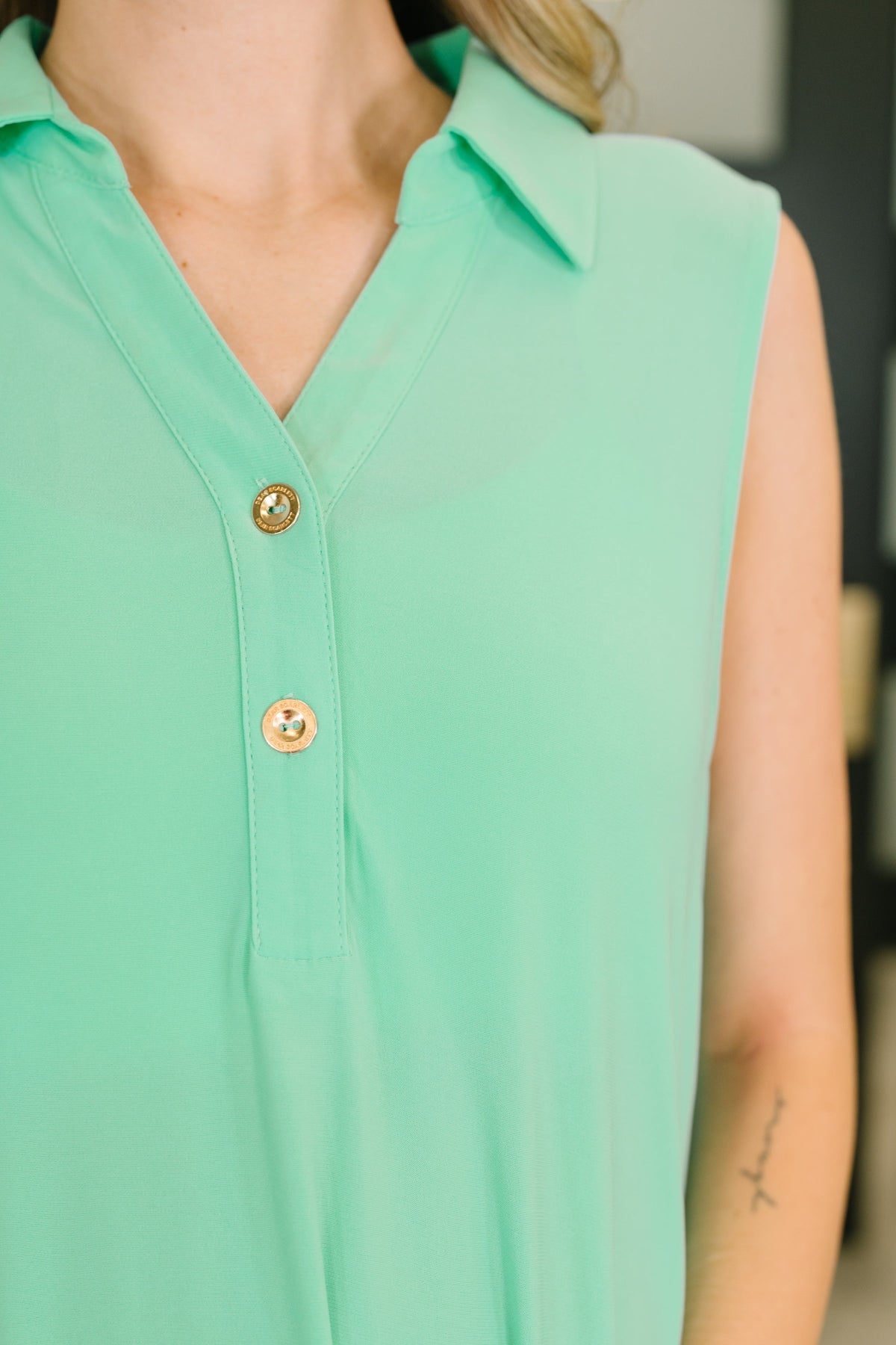Coral Sands Collared Tank Dress in Aqua Mint