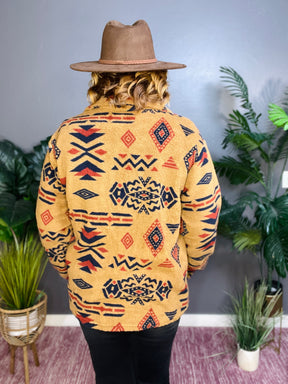 Warm You Up Aztec Pattern Fleece Shacket