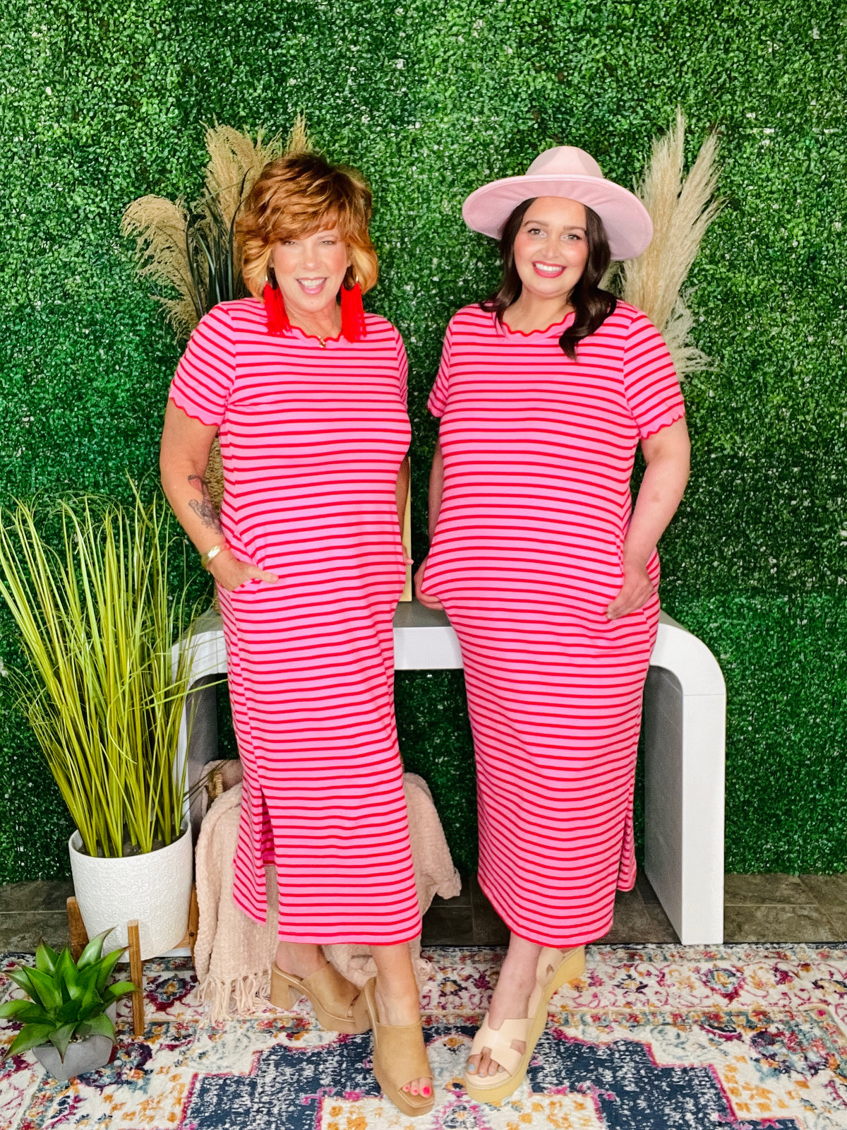 Strawberry Skies Striped Maxi Dress