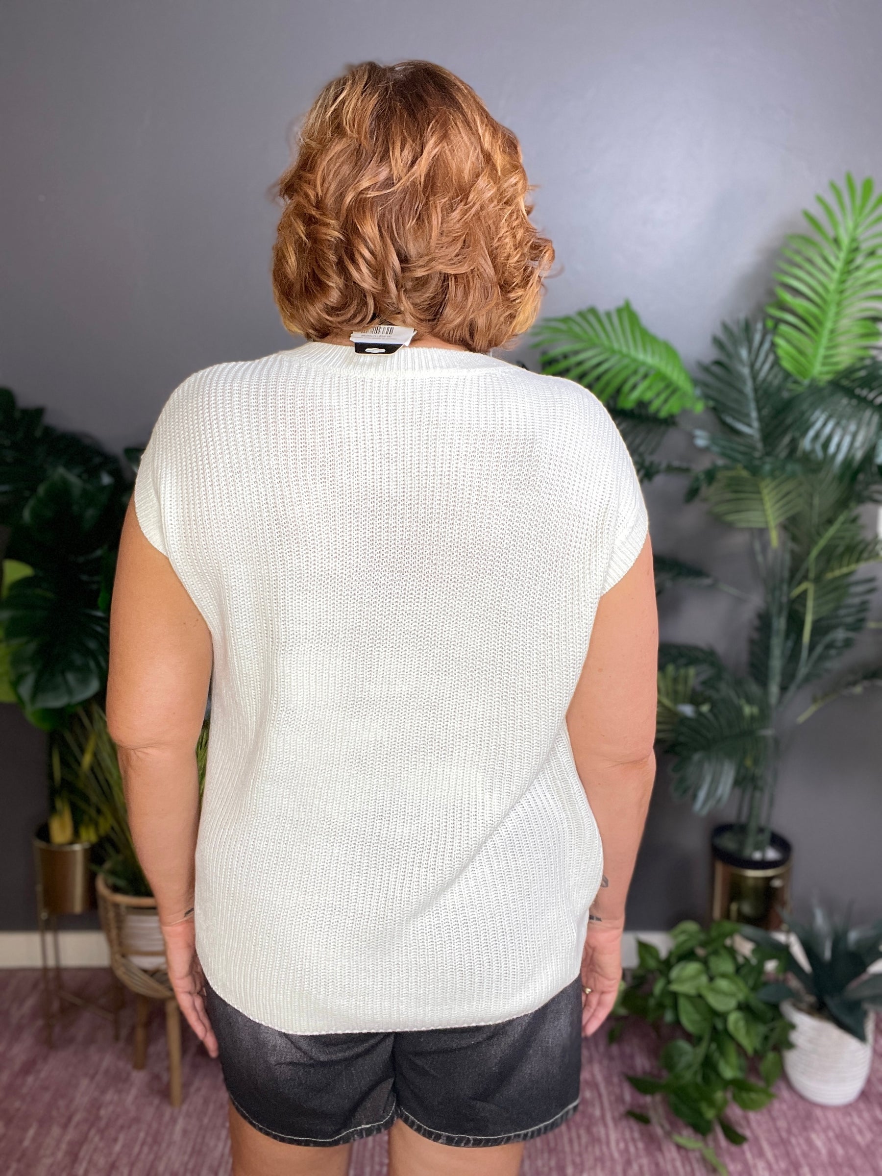 Southern Chic White Horseshoe Knit Sweater