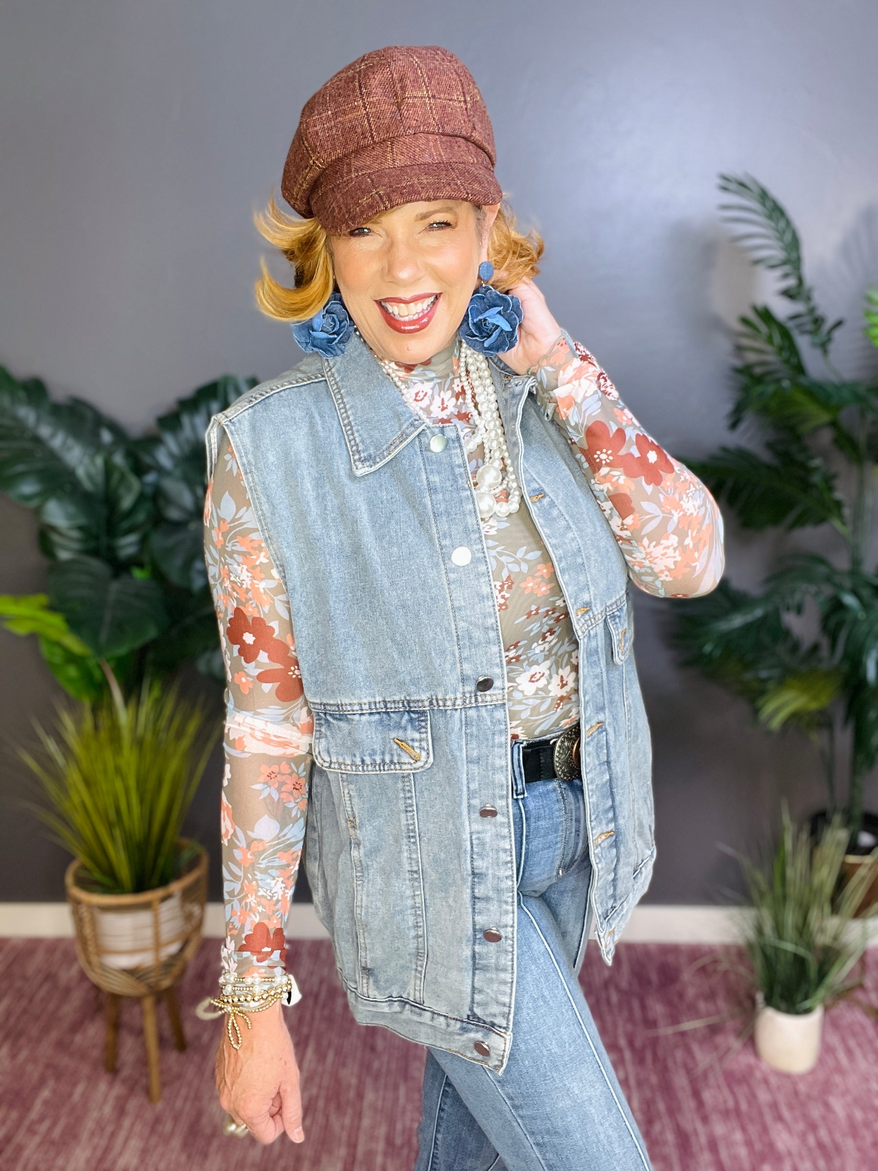 Denim Crush Vest Jacket (2 Colors)