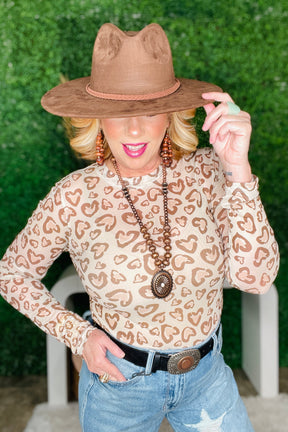 Cheetah Hearts Mesh Top - S261CHE