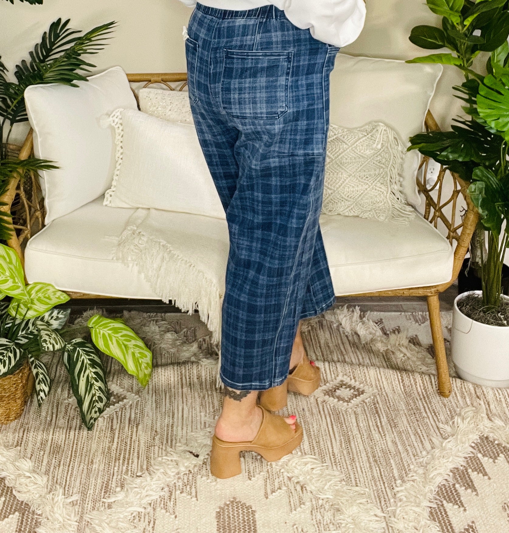 Plaid About You Barrel Jean - J087PLD