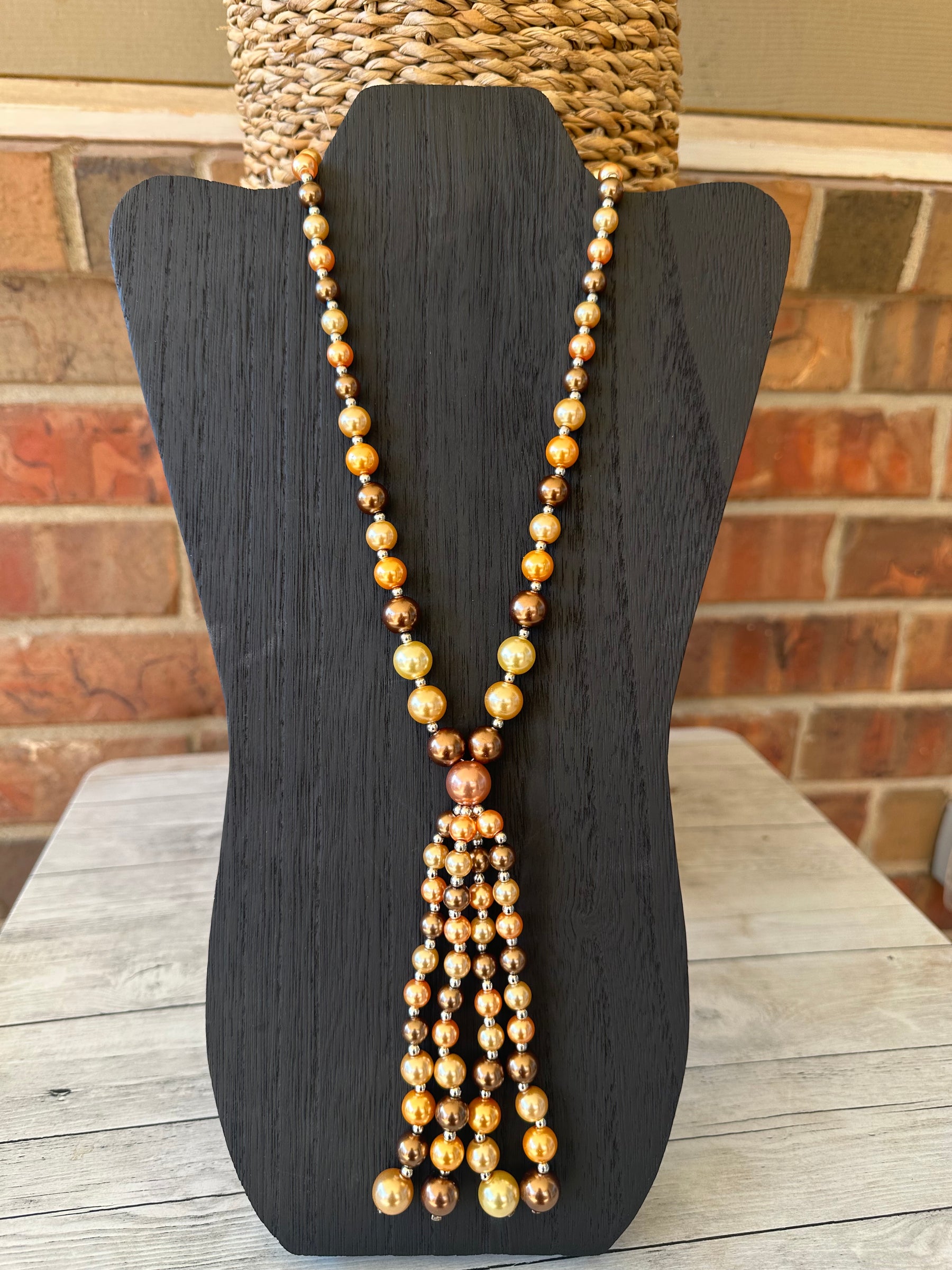 Brown Multi Tassel Necklace - N131BR