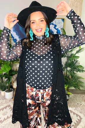 Dot To Impress Mesh Top - LW025BK