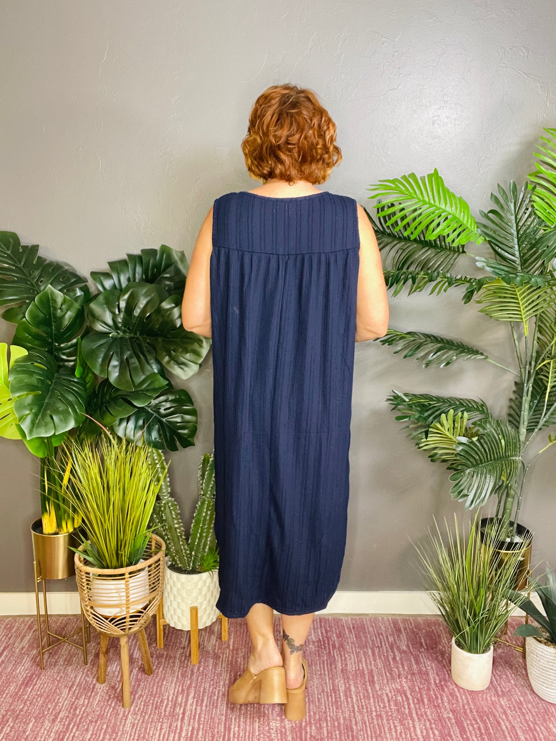Oceanside Brunch Navy Dress - DR086NV
