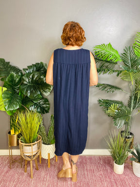 Oceanside Brunch Navy Dress - DR086NV