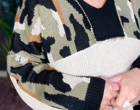 Nowhere To Run Camo Knit Sweater - S048CA