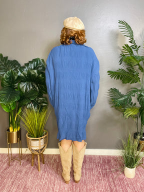 Dress In Confidence Blue Shirt Dress - DR030BL