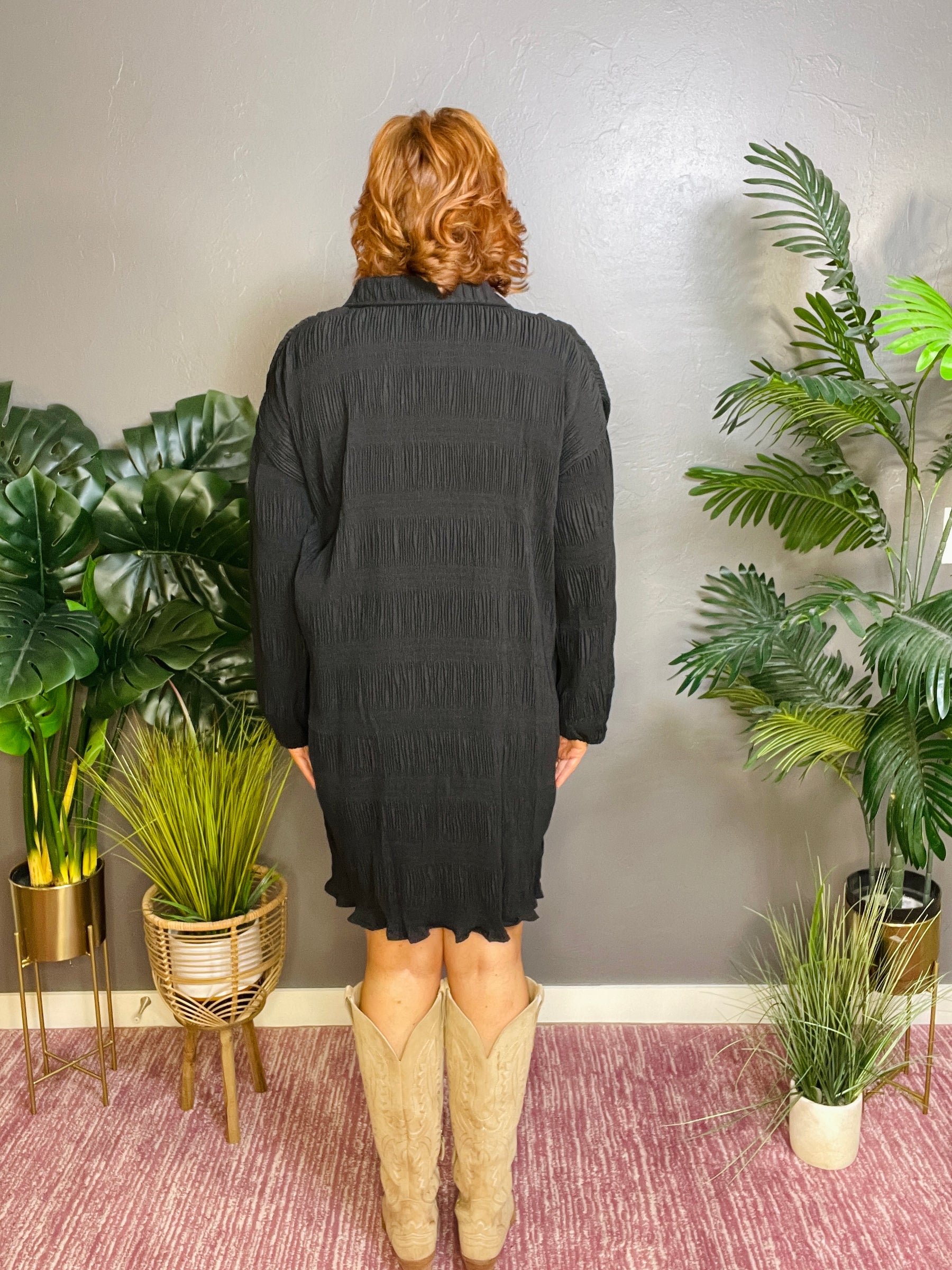 Dress In Confidence Black Shirt Dress - DR025BK