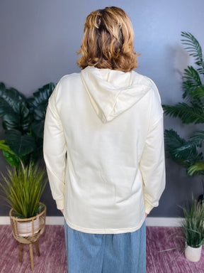 Bows & Chill Bow Detail Cream Hoodie