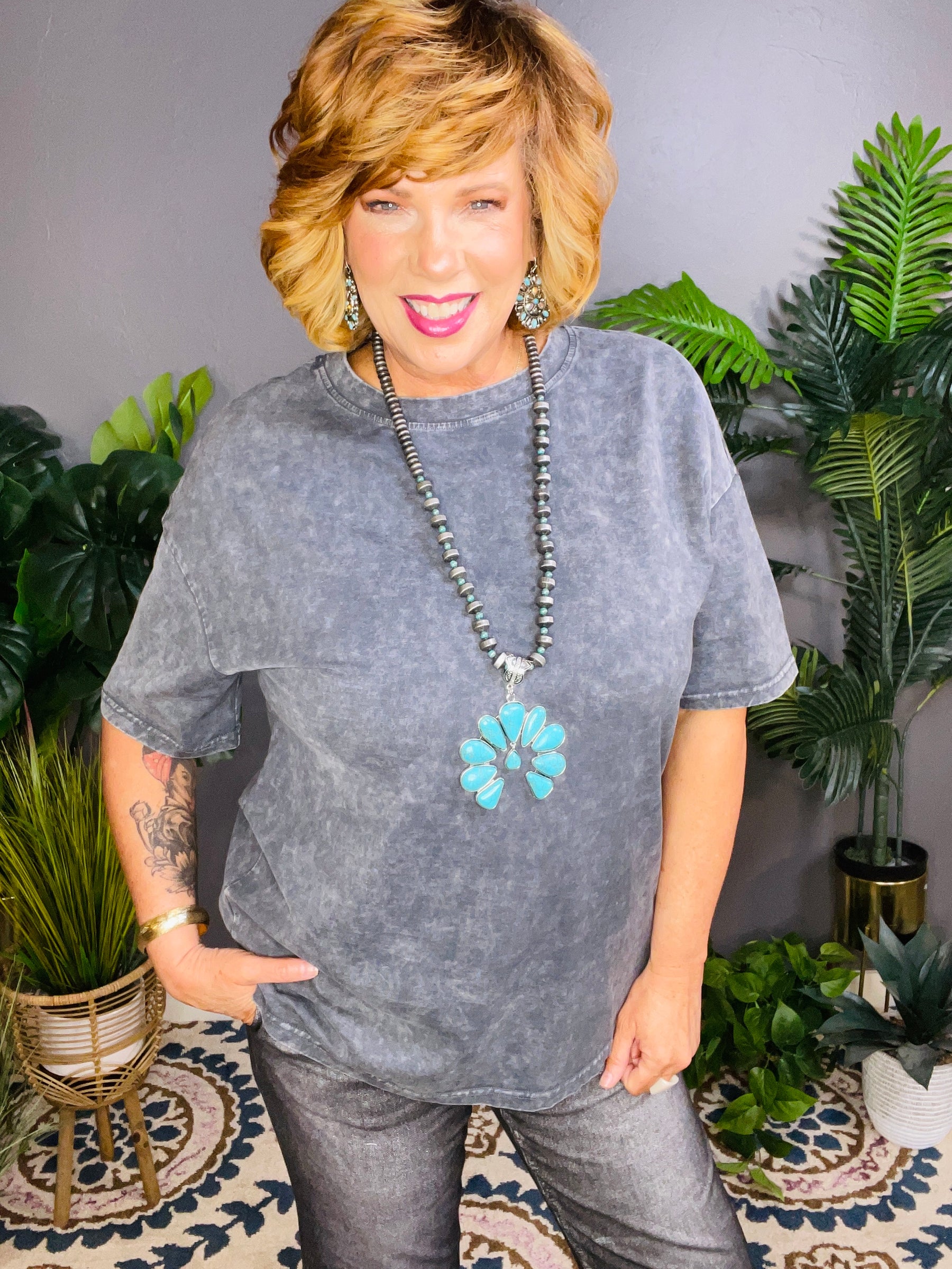 Casual And Cute Mineral Washed Top (3 Colors)