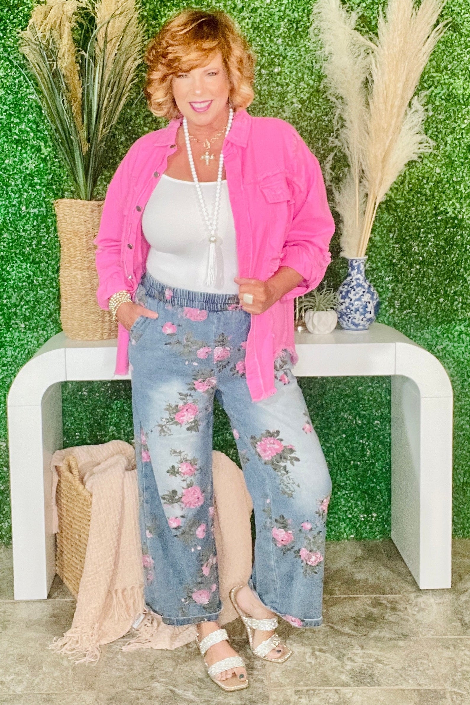 Morning Stroll Floral Print Jeans