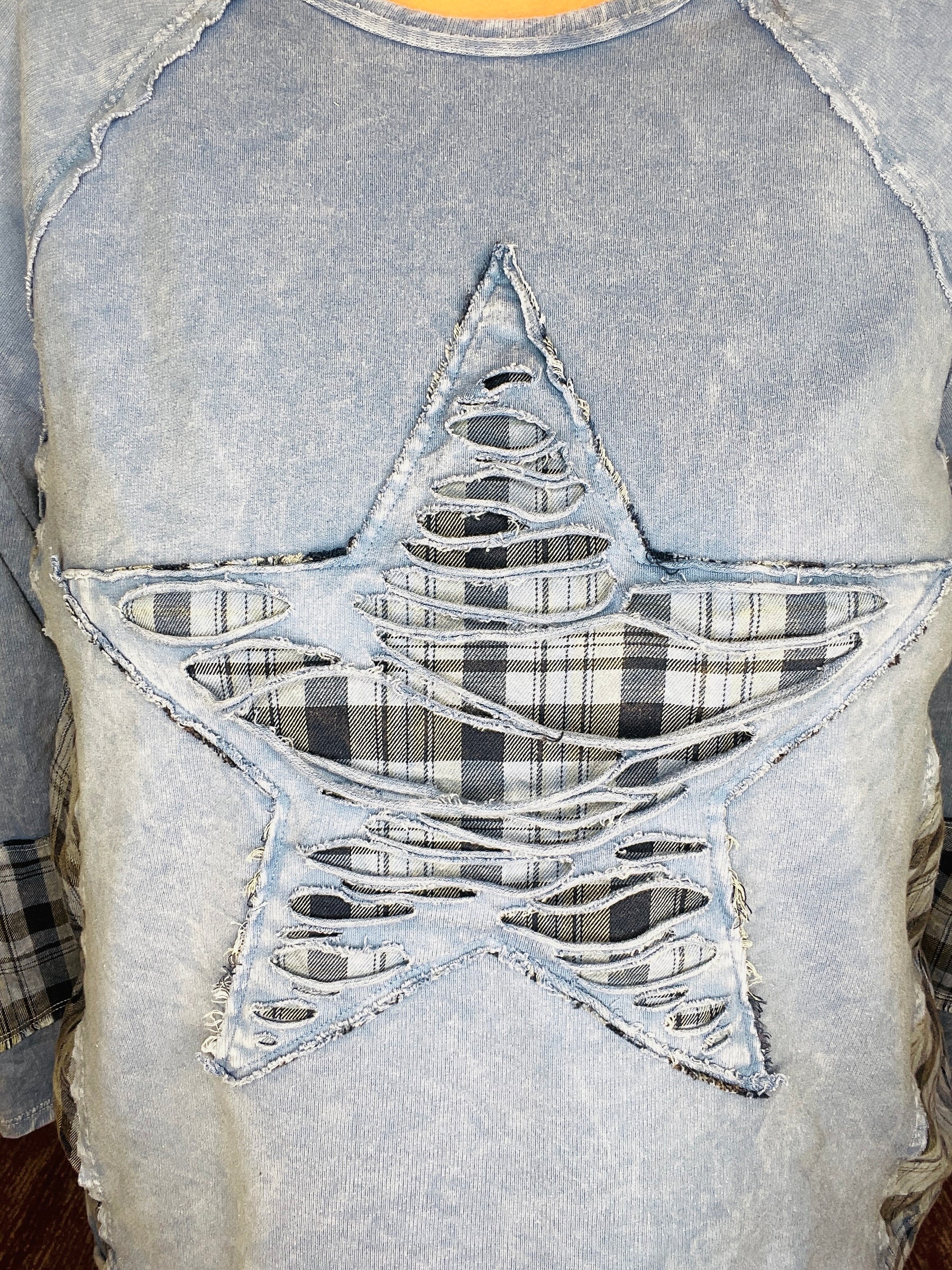 Casual Cutie Plaid Star Top - S126DB