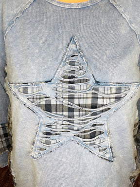 Casual Cutie Plaid Star Top - S126DB
