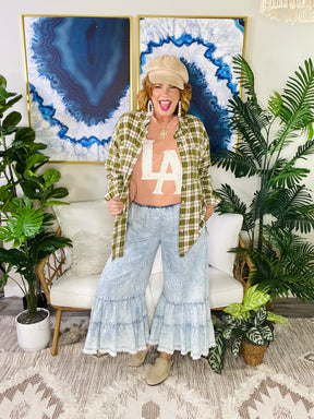 Bonfire Bound Plaid Top - S967AG
