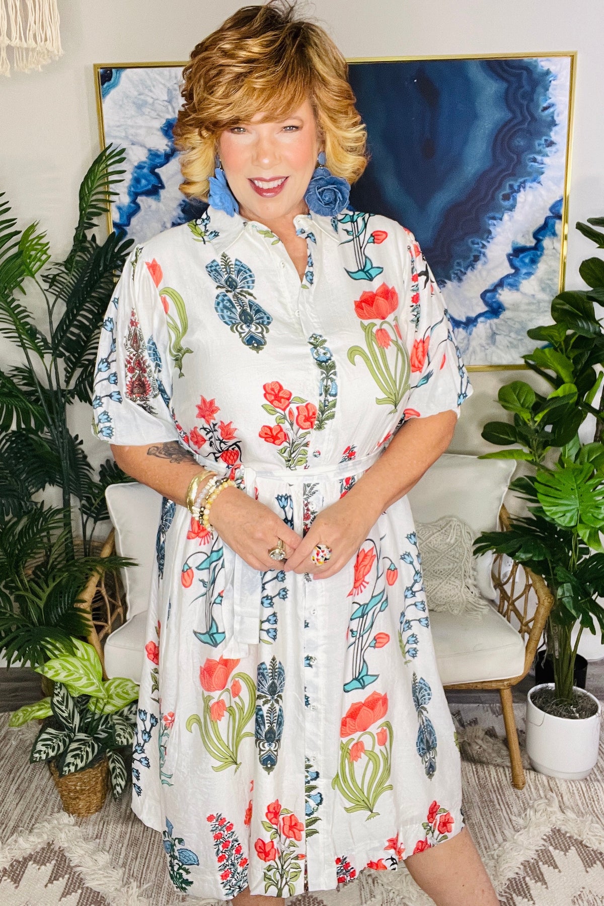 Poppy And Petals Dress - DR250WH