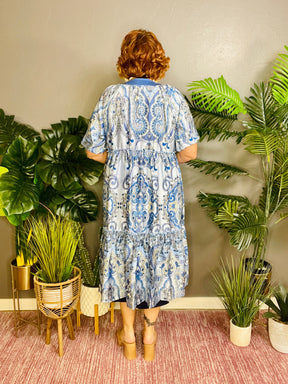 Now And Then Blue Boho Kimono - OT150BL