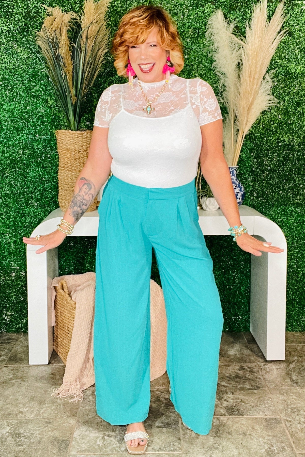 Carefree Moment Jade Wide Leg Pant - P091JD