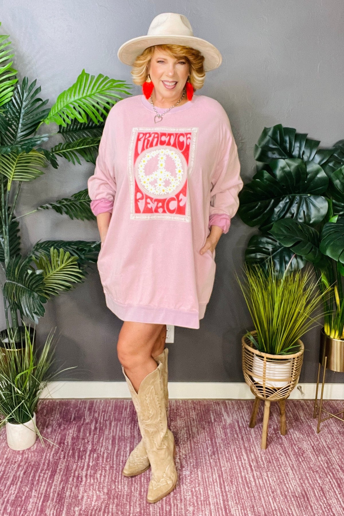 Practice Peace Pink Sweatshirt - S277PK