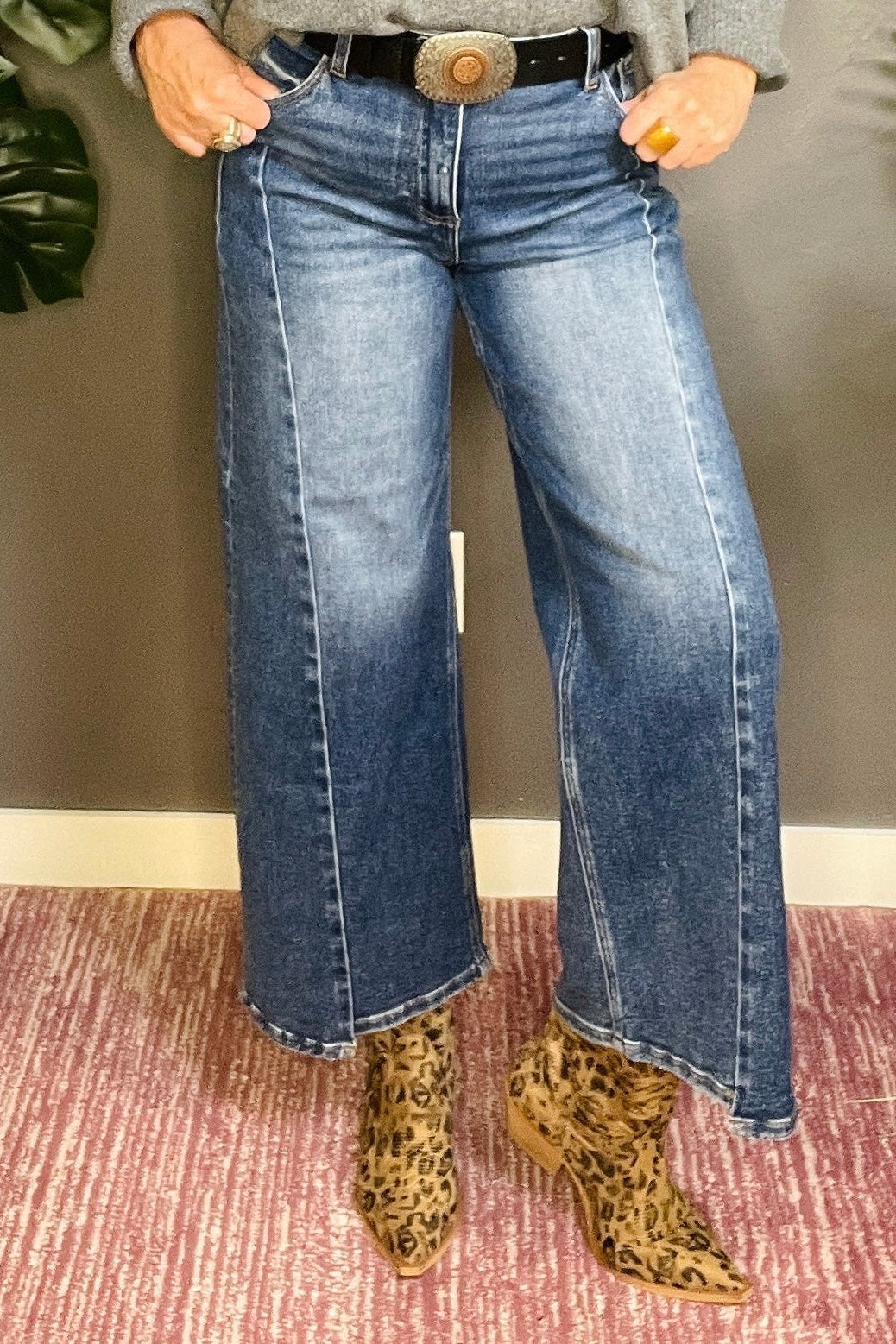 Kaia High Rise Crop Wide Leg Jeans