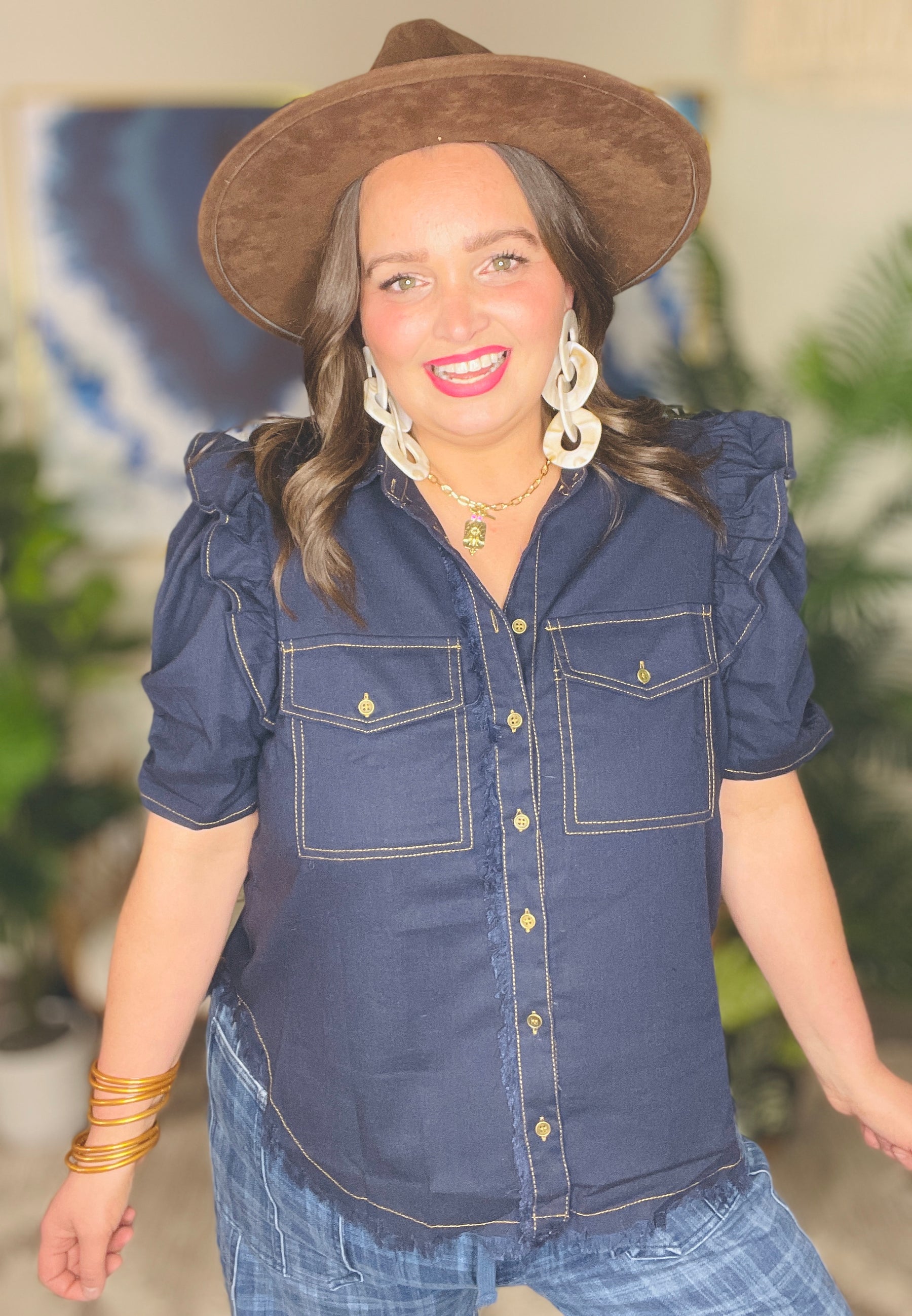 Down Home Darling Dark Navy Top - S932DNV