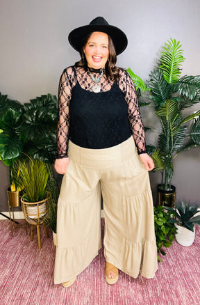 Charmed Life Lace Sheer Top - S555BK