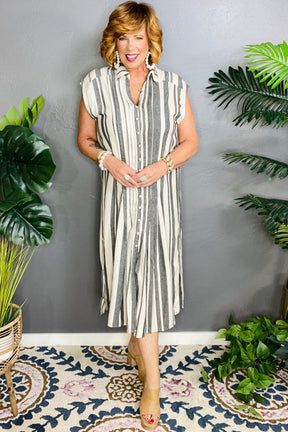 The Good Life Striped Dress - DR185BK