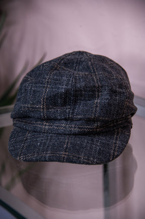 Gray Plaid Newsboy Hat - HAT1469GR