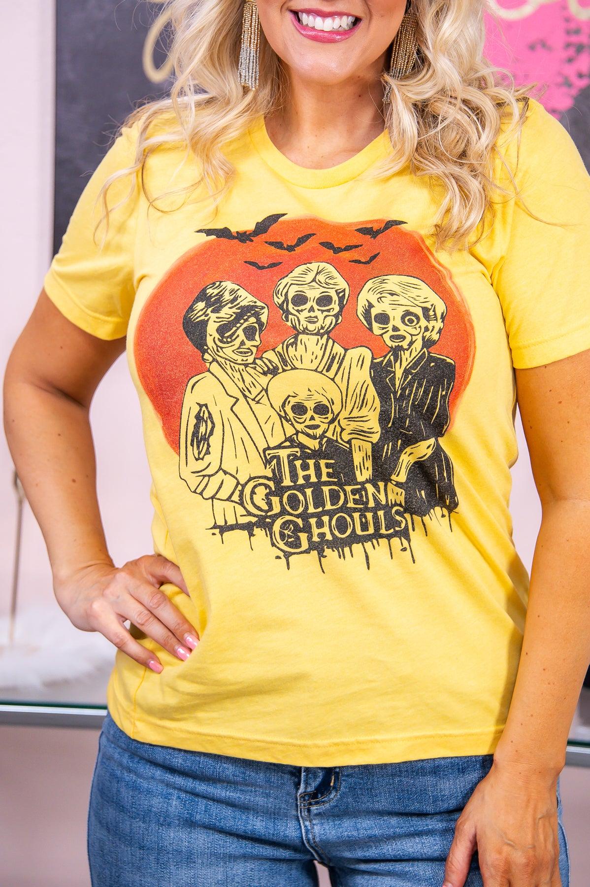 The Golden Ghouls Heather Yellow Graphic Tee - A2920HYE