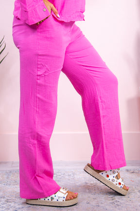 Promising Adventure Hot Pink Solid Top/Pant (2-Piece Set) - T9139HPK