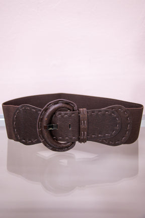 Brown Wide Band Waist Belt - BLT1270BR