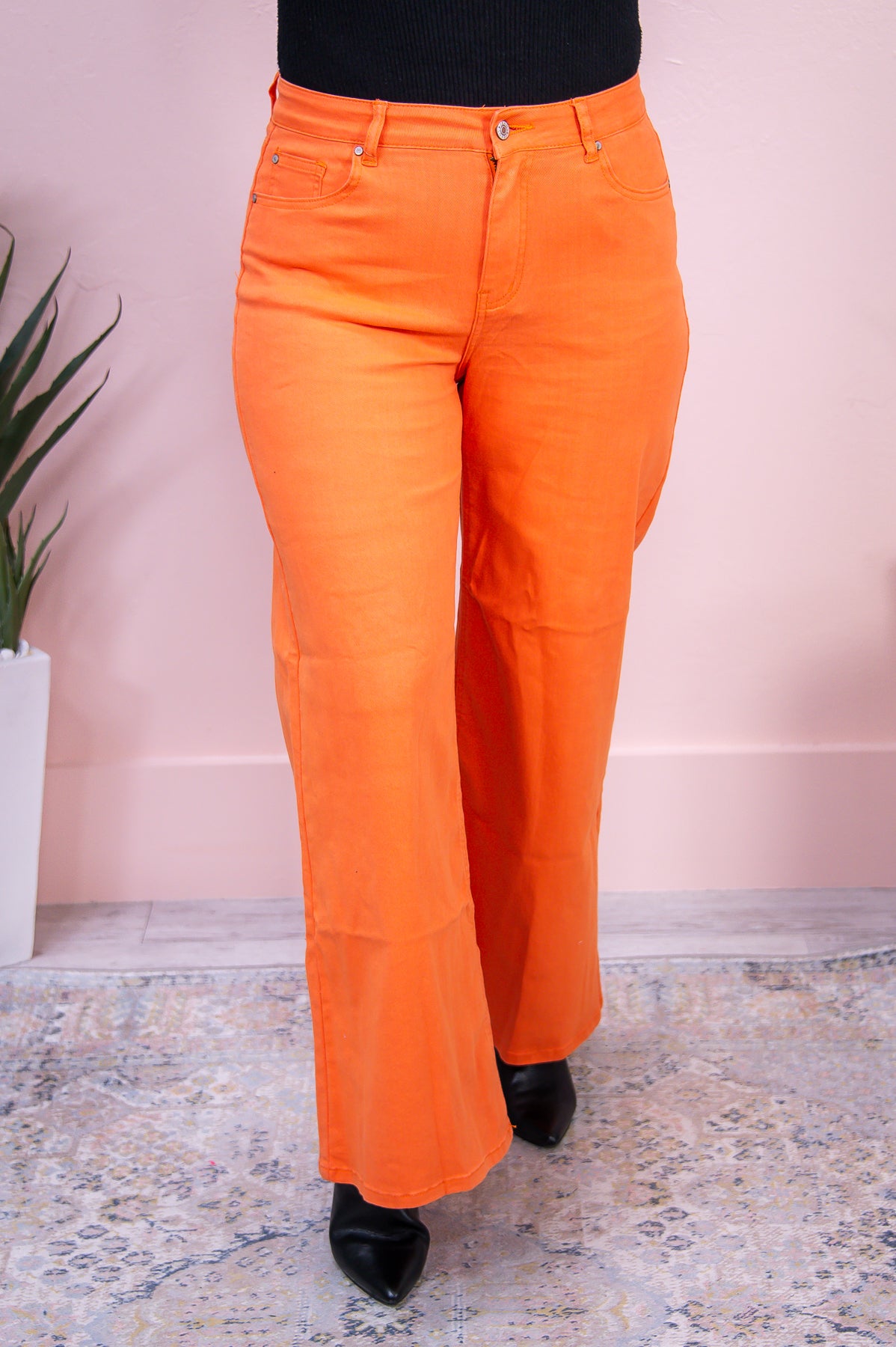 Sanya Orange Solid Denim Jeans - K1067OR