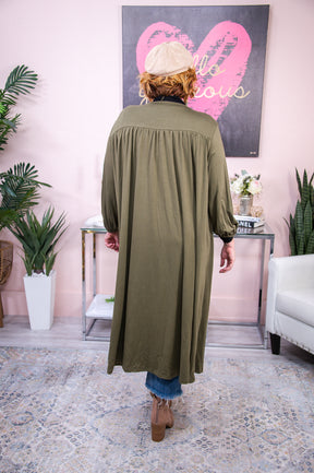 Classy Excellence Olive Solid Cardigan - O4915OL