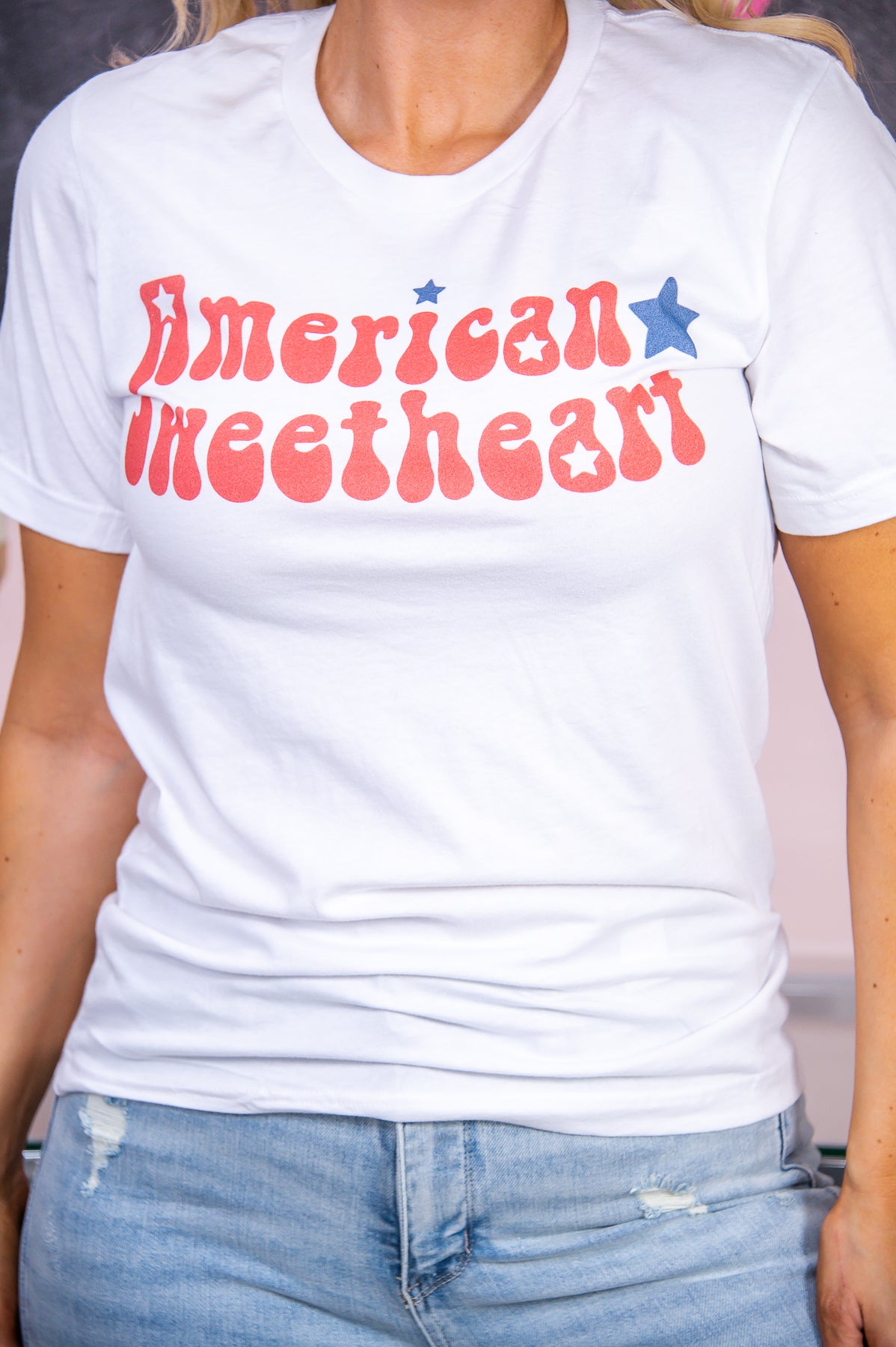 American Sweetheart White Graphic Tee - A2727WH