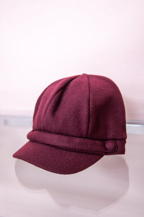 Burgundy Solid Newsboy Hat - HAT1477BU
