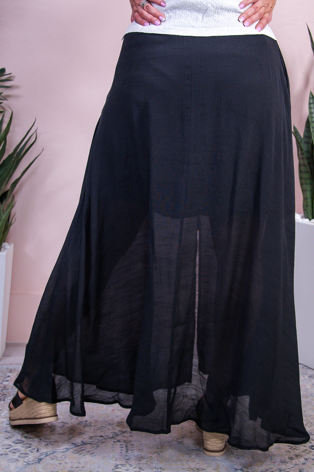 Salt In The Air Black Solid Skirt - E1135BK