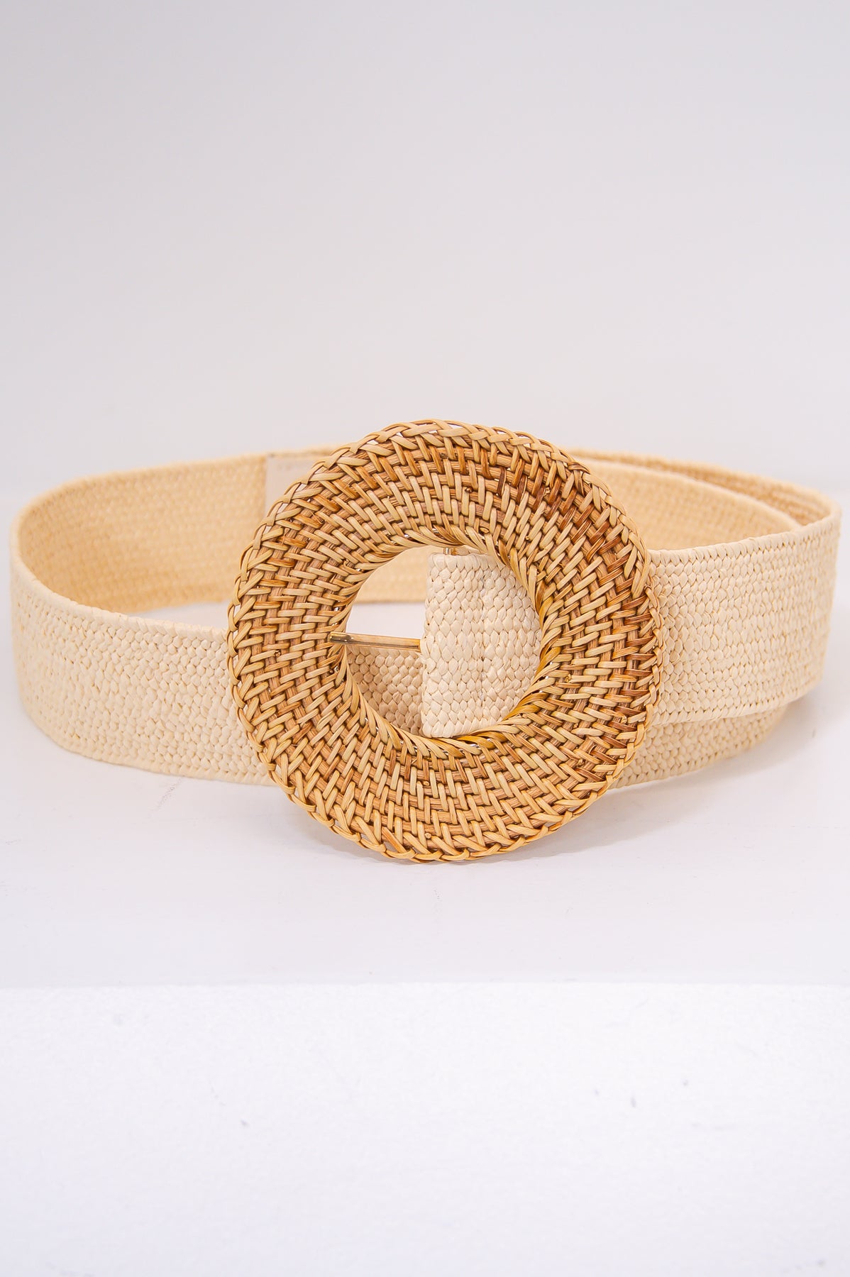 Ivory/Tan Woven Regular Belt - BLT1281IV