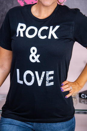 Rock & Love Solid Black Graphic Tee - A2739BK