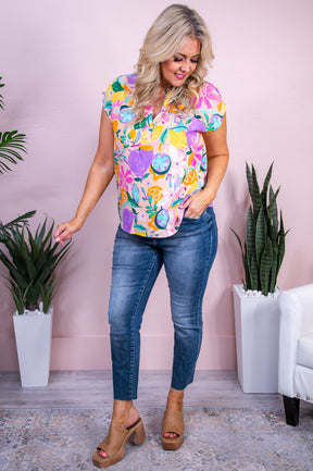 Memories In Focus Blush/Multi Color Floral Top - T10017BS